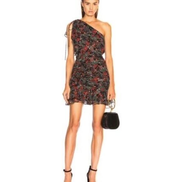 Veronica Beard Silk Ballard One Shoulder Ruffle Mini Dress - Picture 2 of 11